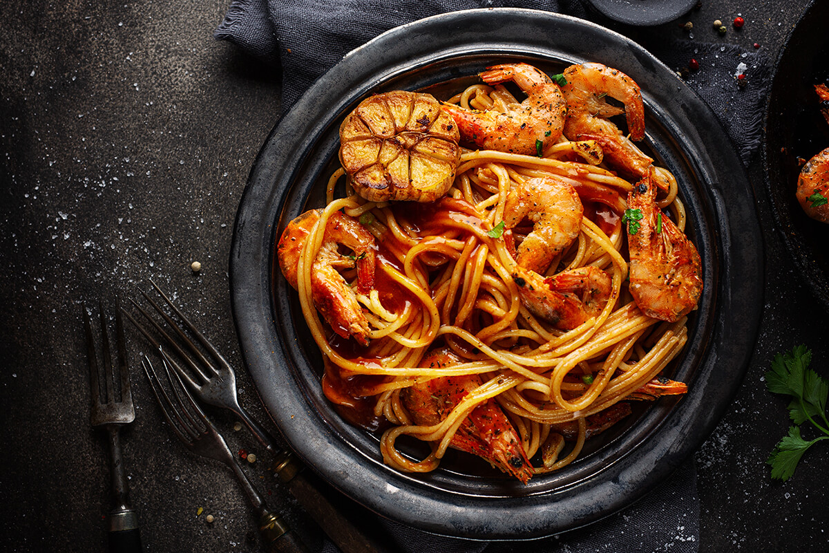 Spaghetti with Shrimps
